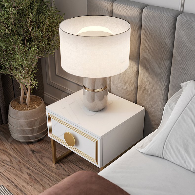 Изображение Встроенный шкаф Ришелье Белый Золото Светлые Неоклассика 5и створчатые Спальня Для белья Для вещей 4