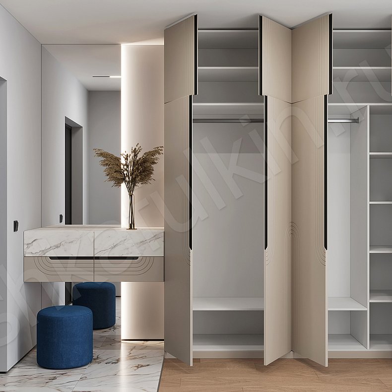 Изображение Прихожая Сиквел Коричневый Светлые Современный 4х створчатые Прихожая Для вещей 5