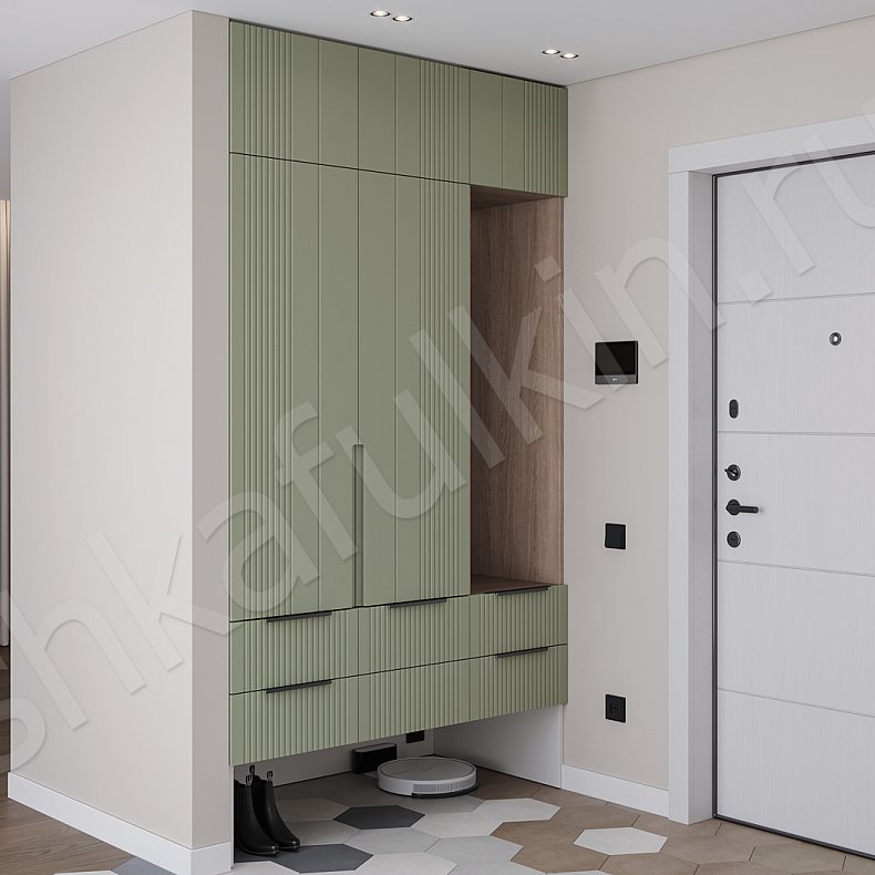 Прихожая Альгеро Цветной Светлые Зеленый Современный 2х створчатые Прихожая Для вещей 2