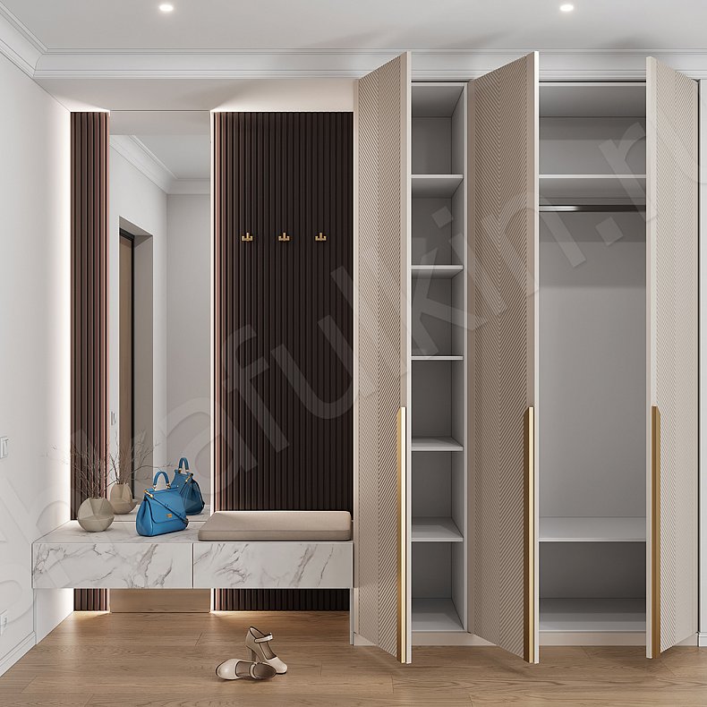 Прихожая Анабэль Коричневый Светлые Неоклассика 3х створчатые Прихожая  4