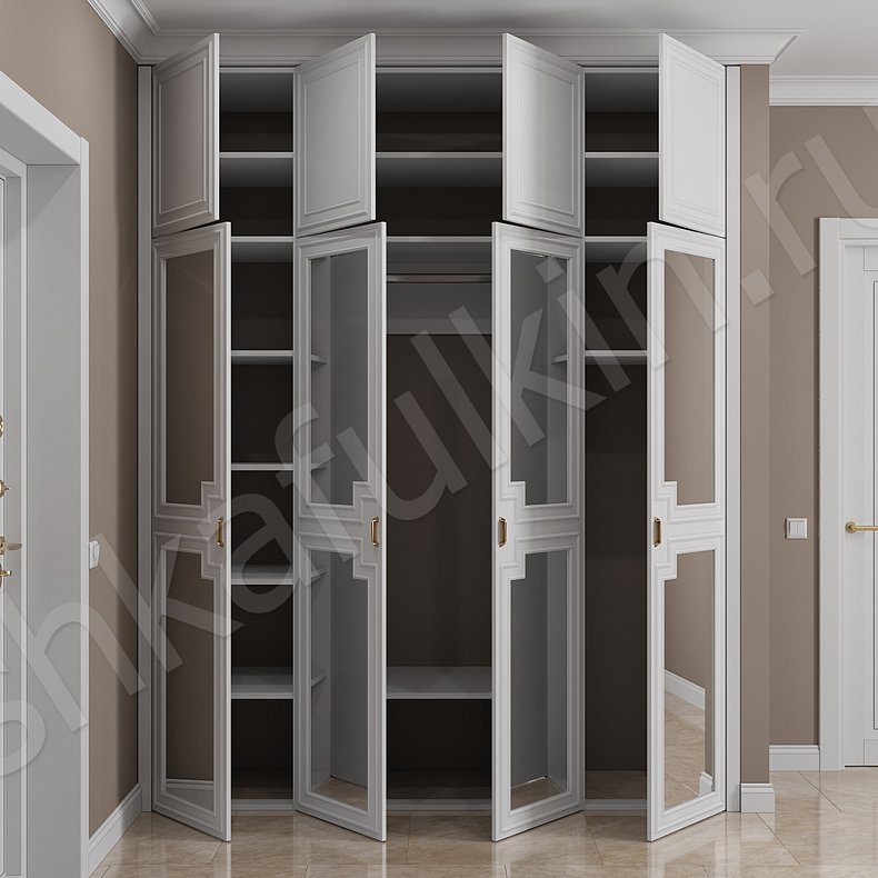 Встроенный шкаф Агата Белый Светлые Классика 4х створчатые Прихожая Для вещей 2