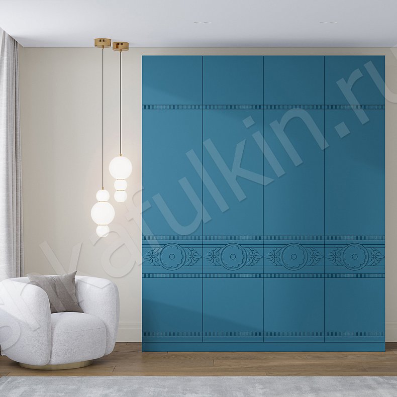 Изображение Шкаф Денница Зеленый Светлые Синий Розовый Красный Цветной Этнический 4х створчатые Гостиная Для вещей Для белья 1