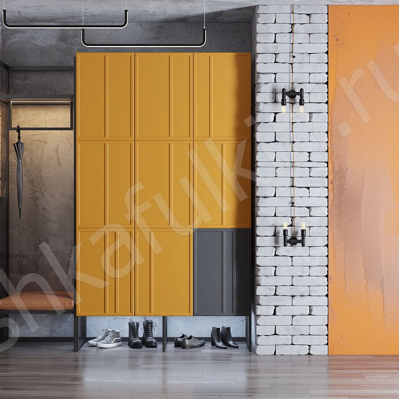 Изображение Прихожая Урбан Белый Цветной Светлые Лофт 3х створчатые Прихожая Для вещей 5