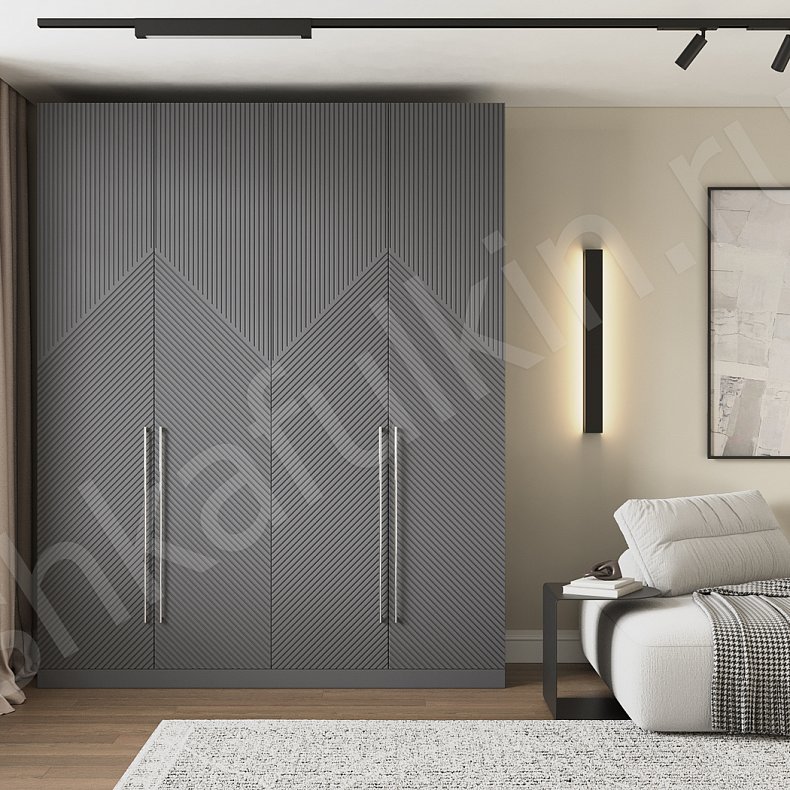 Шкаф Нотариус Черный Модерн 4х створчатые Гостиная Для вещей 3