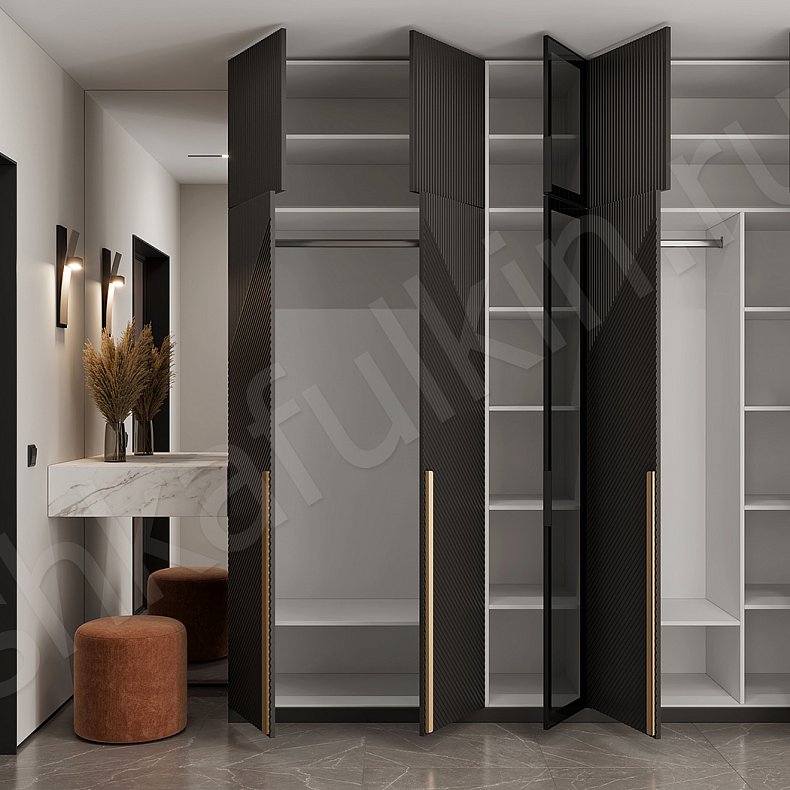 Прихожая с консолью Нотариус Черный Цветной Темные Зеленый Современный 5и створчатые Прихожая Для вещей 9