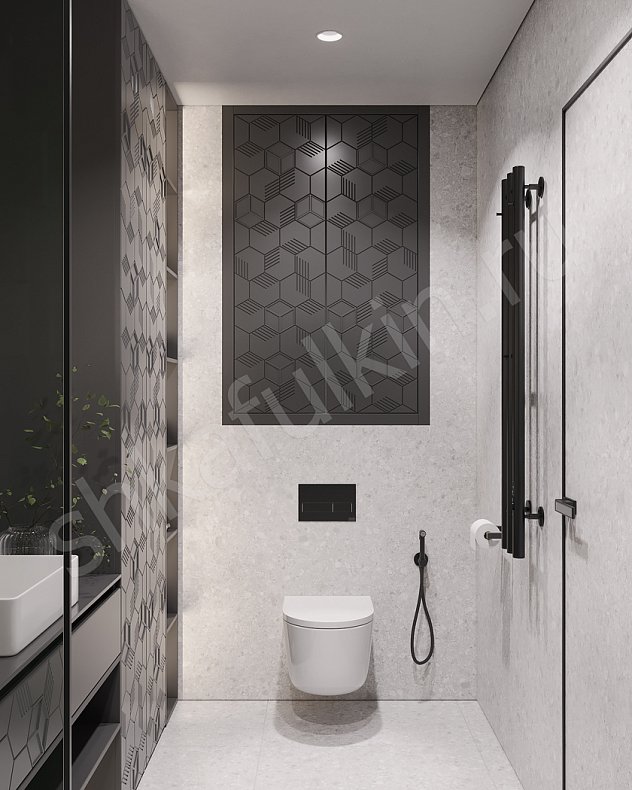 Мебель в ванную Токио Темные Черный Современный   Для вещей 2