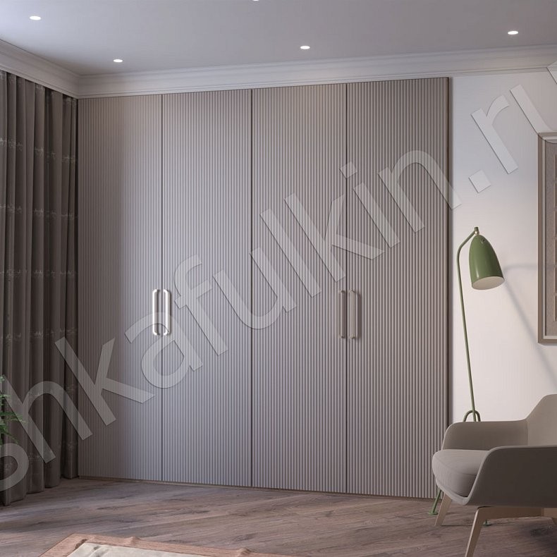 Встроенный шкаф Бинго Светлые Серый Модерн 4х створчатые Гостиная Для вещей