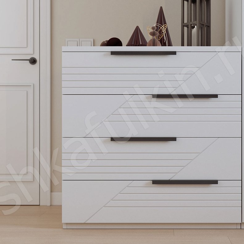 Изображение Гарнитур Фигаро Белый Светлые Серый Модерн 4х створчатые Спальня Для вещей 9