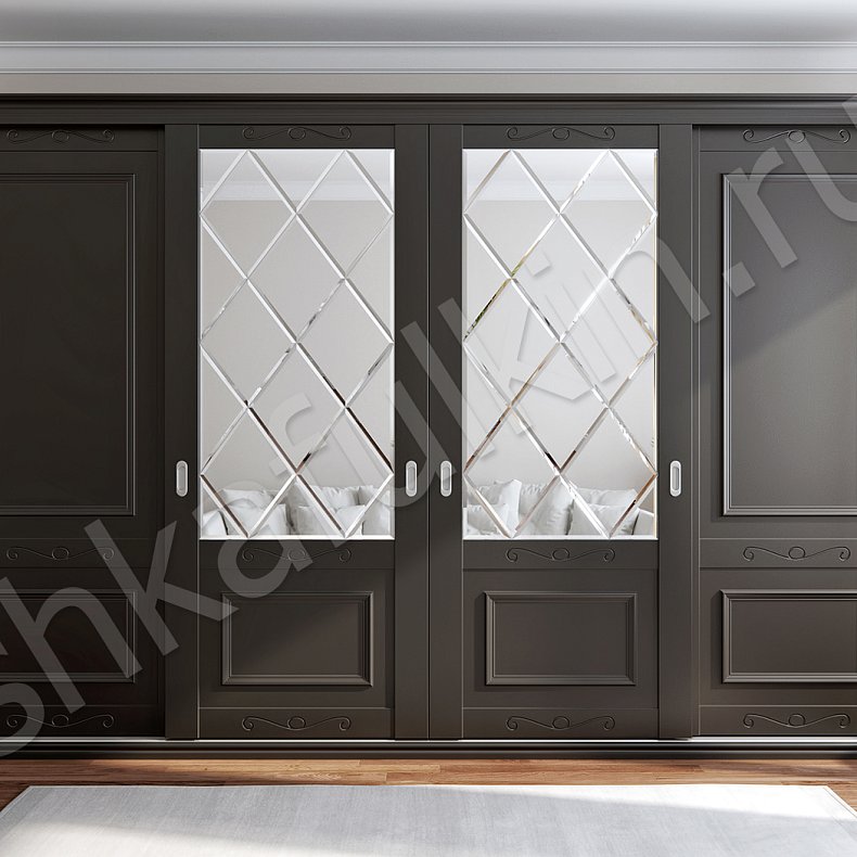 Корпусный шкаф-купе Валет Цветной Классика 4х створчатые Гостиная Для вещей 3