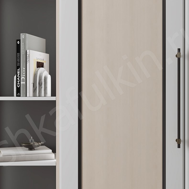 Изображение Шкаф Доминго Светлые Древесный Белый Современный 4х створчатые Гостиная Для вещей 5