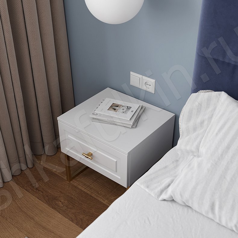 Шкаф Брикелл Белый Синий Светлые Классика 6и створчатые Спальня Для вещей 14