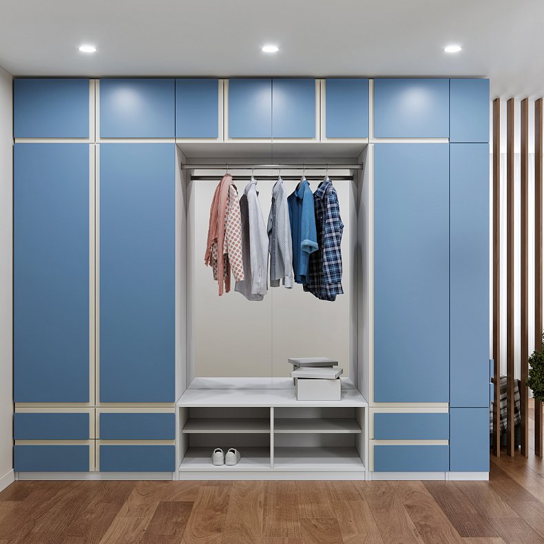 Изображение Прихожая Карибия Древесный Цветной Минимализм 3х створчатые Прихожая Для вещей 1