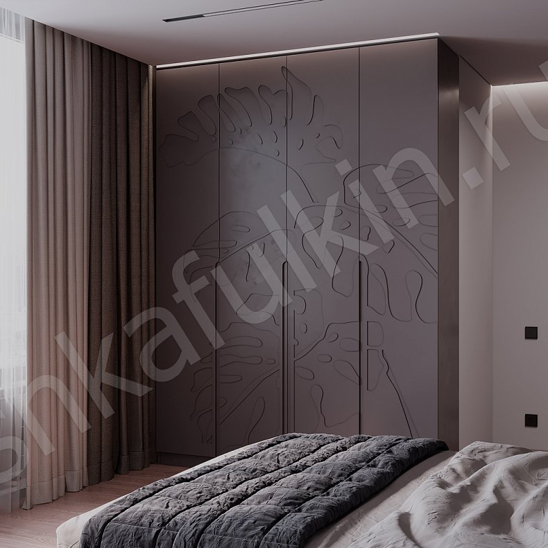 Шкаф Монстера Серый Темные Светлые Модерн 4х створчатые Спальня Для вещей