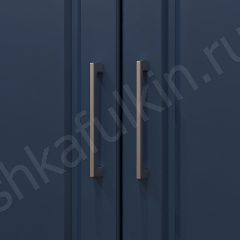 Шкаф Кларк Цветной Синий Темные Классика 4х створчатые Прихожая Для вещей 3