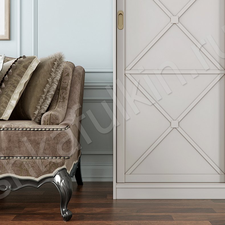 Изображение Корпусный шкаф-купе Марсель Светлые Прованс 3х створчатые Гостиная Для вещей 5