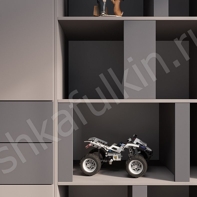 Изображение Шкаф Толли Темные Светлые Серый Древесный Черный Белый Скандинавский 2х створчатые Детская Для вещей Для декора Для книг Для белья 13