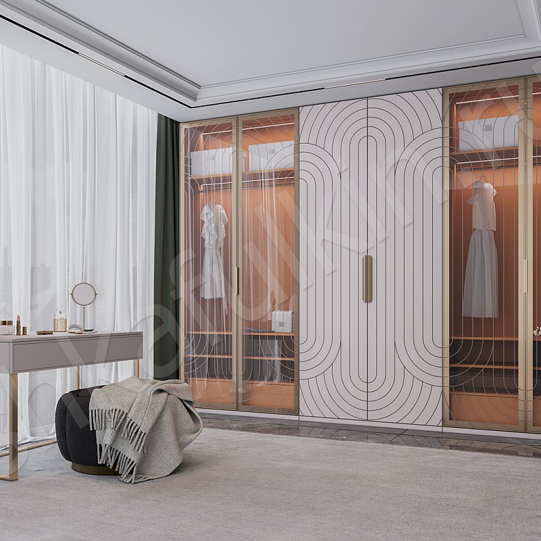 Гардеробная Паттерн Светлые Модерн  Гардеробная 