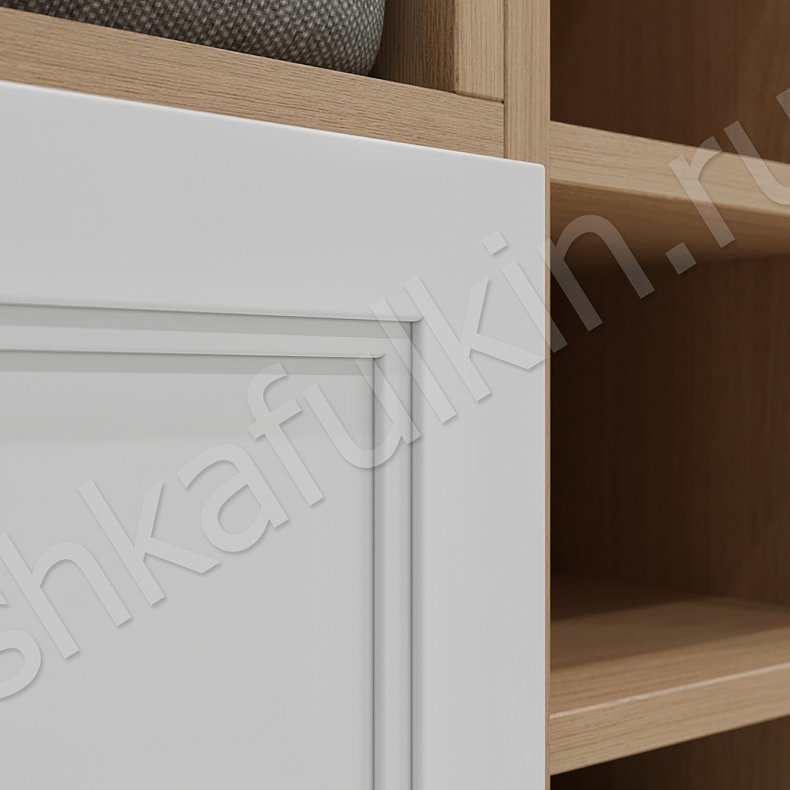 Прихожая Хюгге Белый Древесный Светлые Скандинавский 4х створчатые Прихожая Для вещей 12