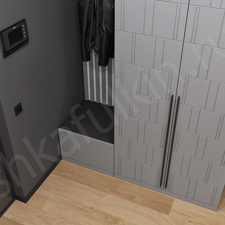 Изображение Прихожая Тиммер Светлые Серый Современный 2х створчатые Прихожая Для вещей 3