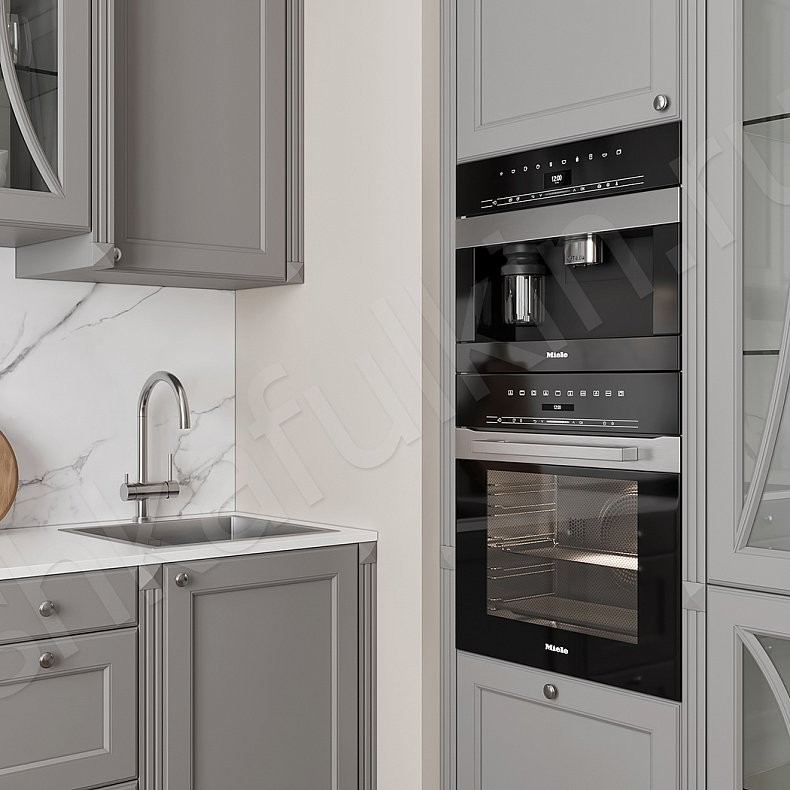 Кухня Люсия Синий Цветной Серый Светлые Неоклассика   Для декора Для посуды 4