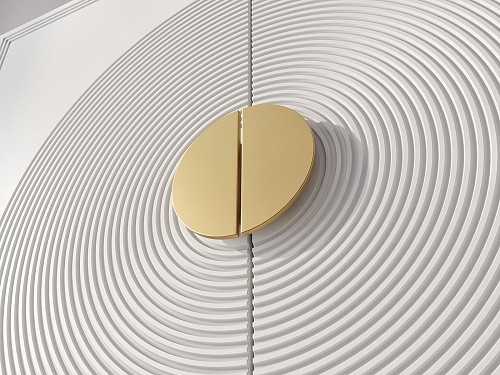 Изображение цвета Тумба Ришелье Белый Золото Светлые Неоклассика 2х створчатые Спальня Для вещей