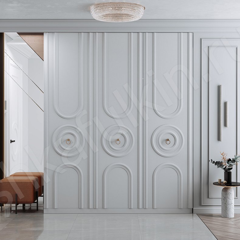 Прихожая Сальса Белый Светлые Неоклассика 3х створчатые Прихожая Для вещей