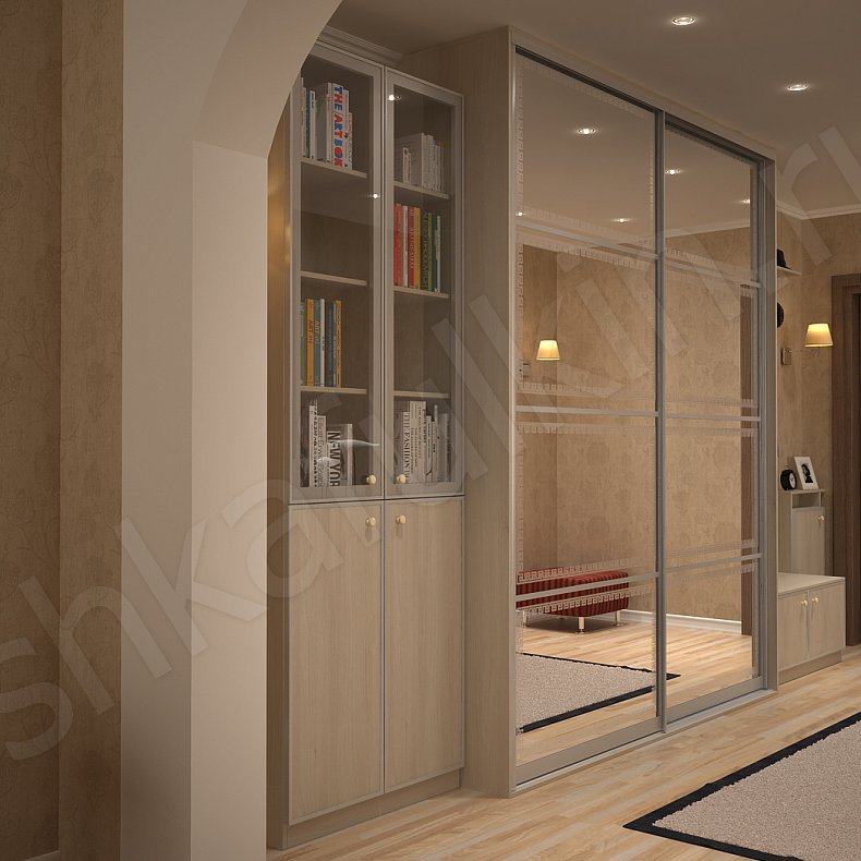 Изображение Прихожая Лоренго Древесный Светлые Современный 2х створчатые Коридор Для вещей 4