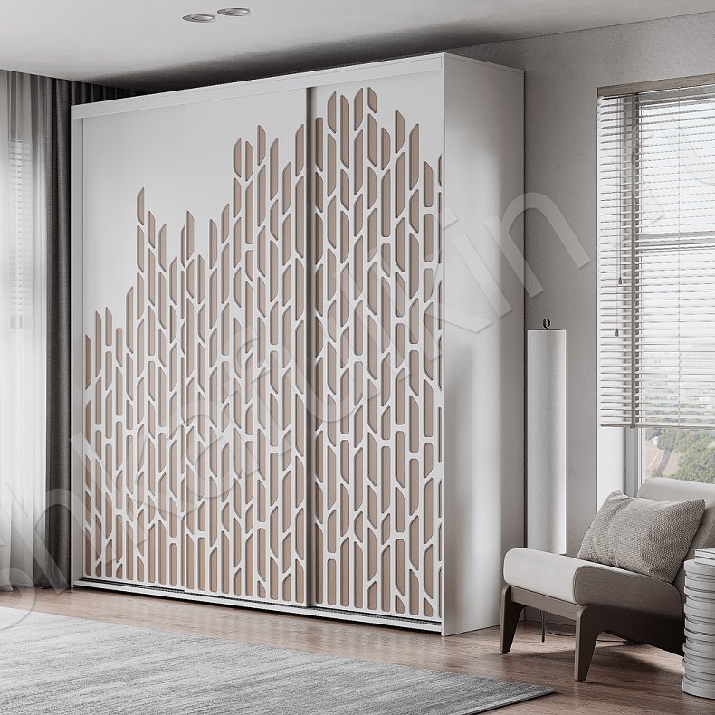 Шкаф-купе Тесоро Белый Современный 3х створчатые Гостиная Для вещей