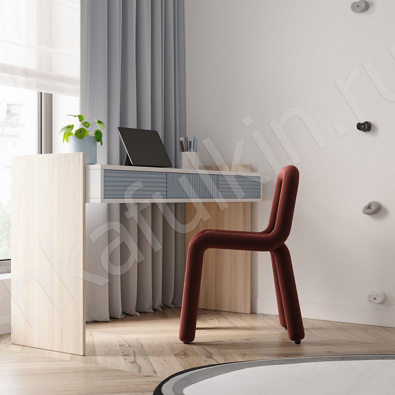 Изображение Детская Зингер Синий Цветной Светлые Неоклассика 4х створчатые Детская Для белья Для книг Для вещей 2