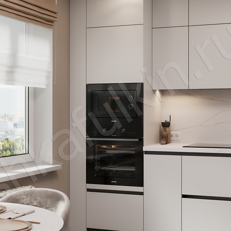 Кухня Кастамону Светлые Белый Минимализм   Для посуды 6