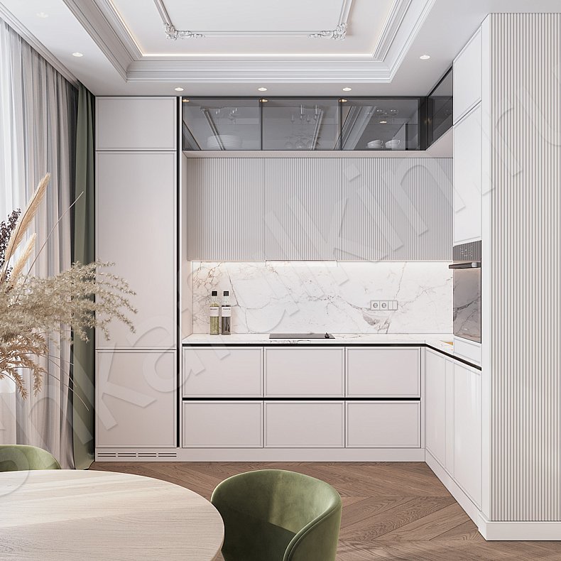 Кухня Таиса Светлые Белый Современный   Для посуды