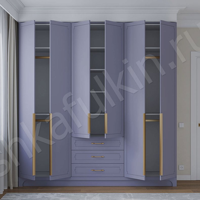 Изображение Гарнитур Жантиль Цветной Синий Светлые Неоклассика 6и створчатые Детская Для белья Для вещей 2