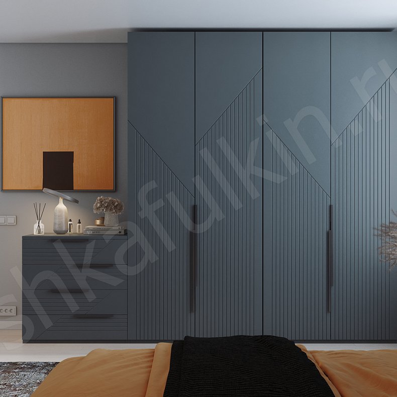 Изображение Гарнитур Фигаро Белый Светлые Серый Модерн 4х створчатые Спальня Для вещей 2