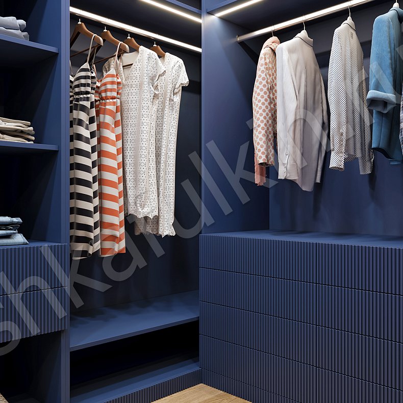 Гардеробная Паркер Синий Современный  Гардеробная  3