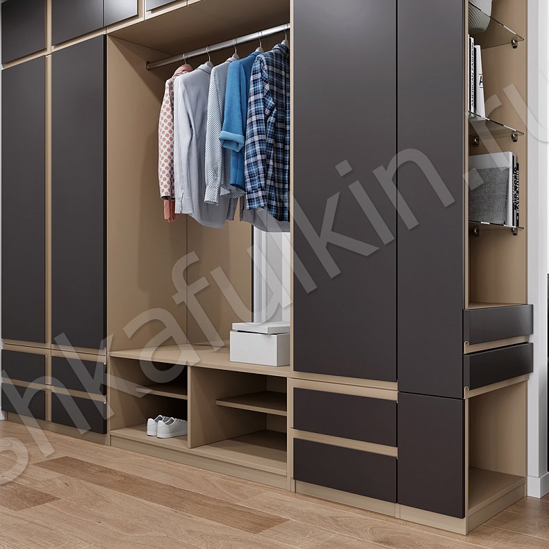 Изображение Прихожая Карибия Древесный Цветной Минимализм 3х створчатые Прихожая Для вещей 11