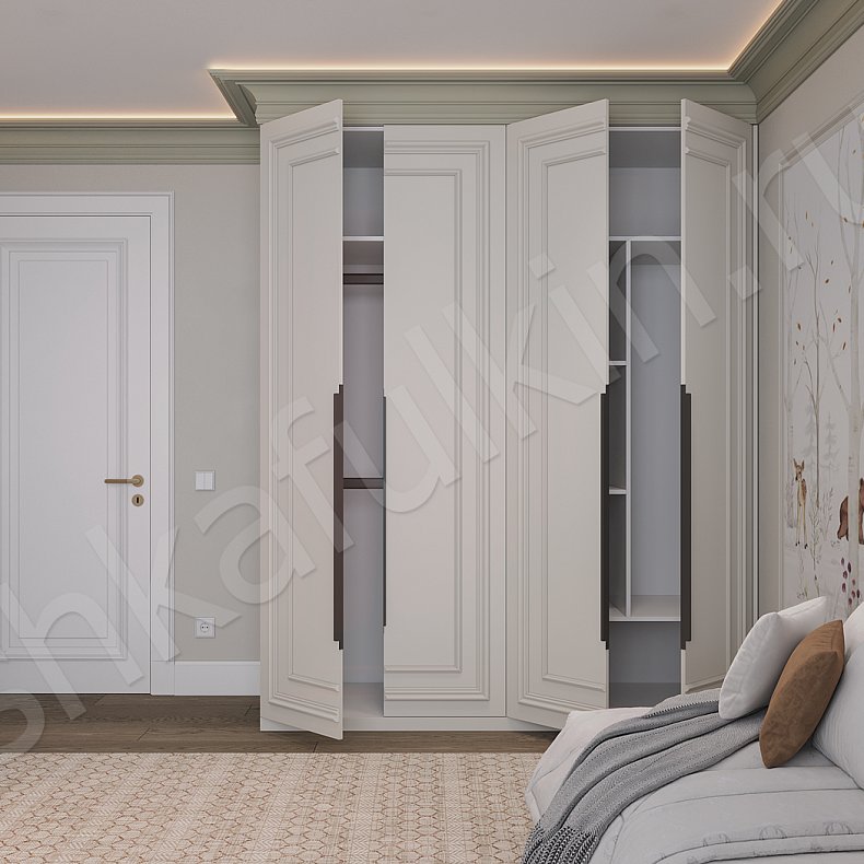 Изображение Детская Джорджия Светлые Неоклассика 4х створчатые Детская Для вещей 5