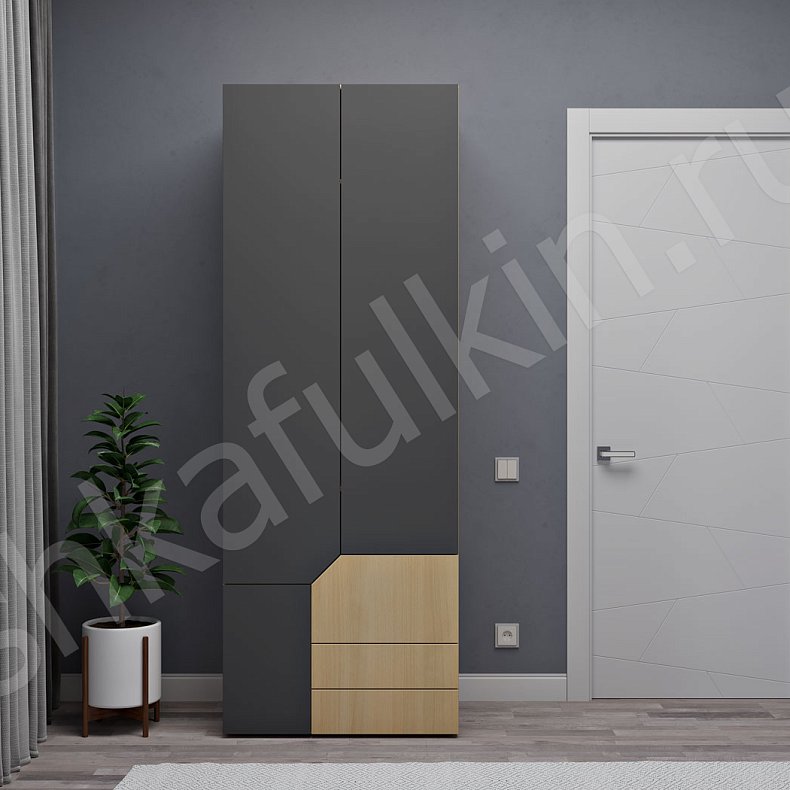 Изображение Шкаф Сонум Темные Светлые Серый Коричневый Древесный Черный Скандинавский 2х створчатые Гостиная Для вещей Для белья 5