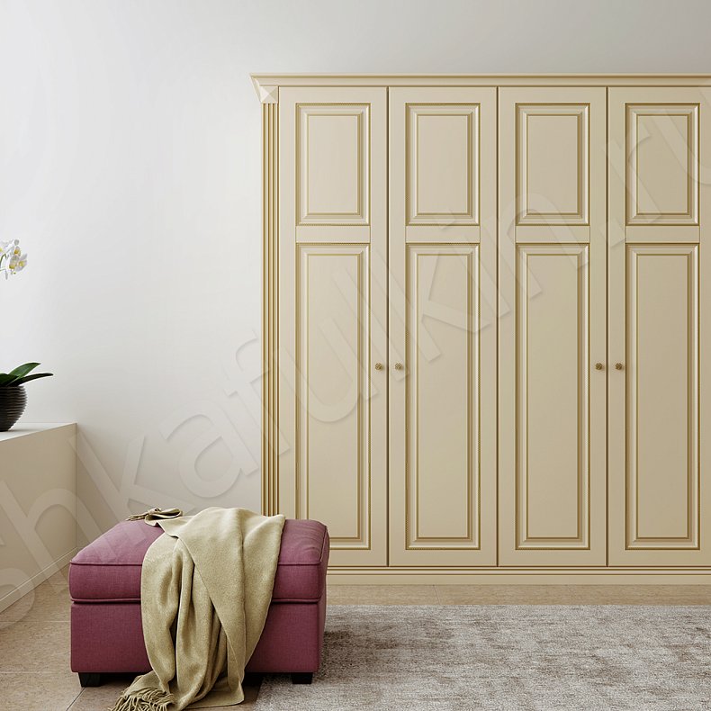 Изображение Корпусный шкаф Флоренция Цветной Коричневый Светлые Темные Классика 4х створчатые Гостиная Для вещей 2