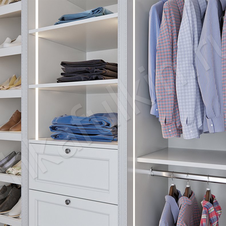 Гардеробная Мая Белый Классика  Гардеробная  6