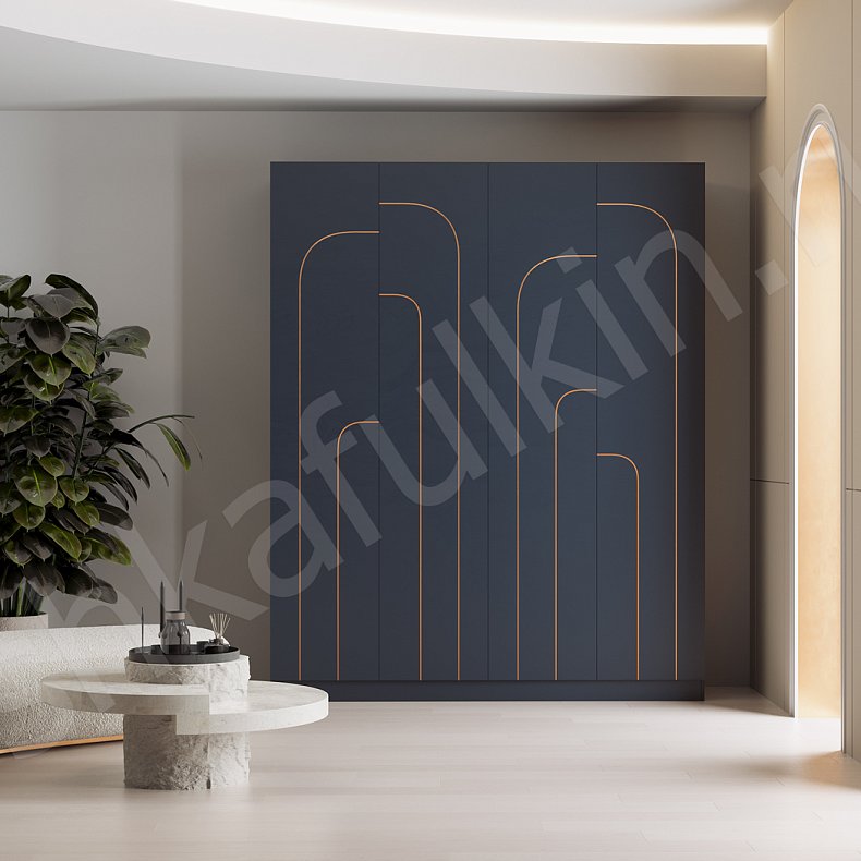 Шкаф Лакруа Золото Современный 4х створчатые Гостиная Для вещей 2