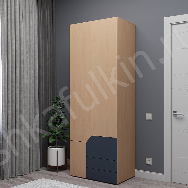 Изображение Шкаф Сонум Темные Светлые Серый Коричневый Древесный Черный Скандинавский 2х створчатые Гостиная Для вещей Для белья 6