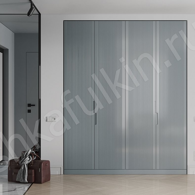 Прихожая Миокин Серый Светлые Минимализм 4х створчатые Прихожая Для вещей