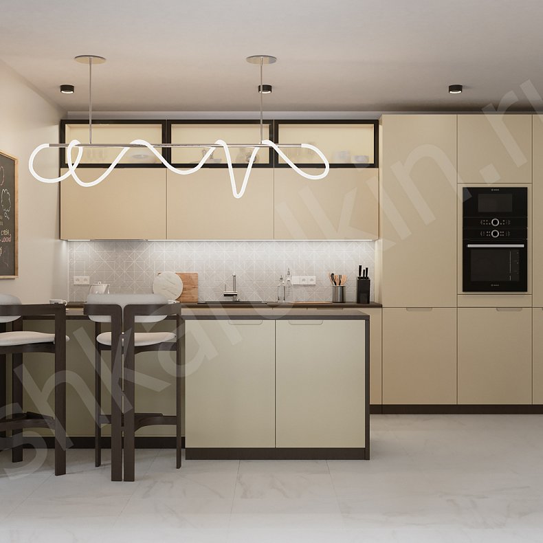 Кухня Мангини Светлые Коричневый Минимализм   Для посуды