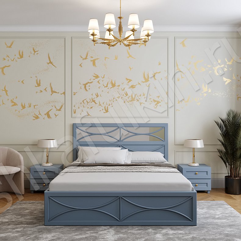 Гарнитур Люсия Черный Светлые Синий Цветной Белый Неоклассика 6и створчатые Спальня Для вещей 3