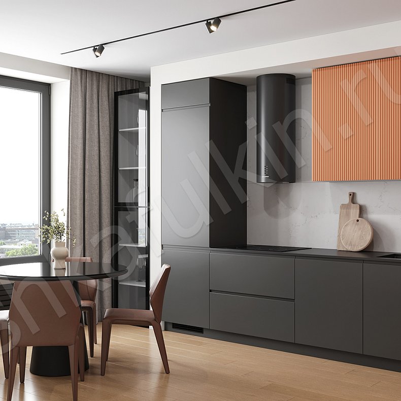 Кухня Тандино Мон Темные Красный Цветной Черный Современный   Для посуды 2