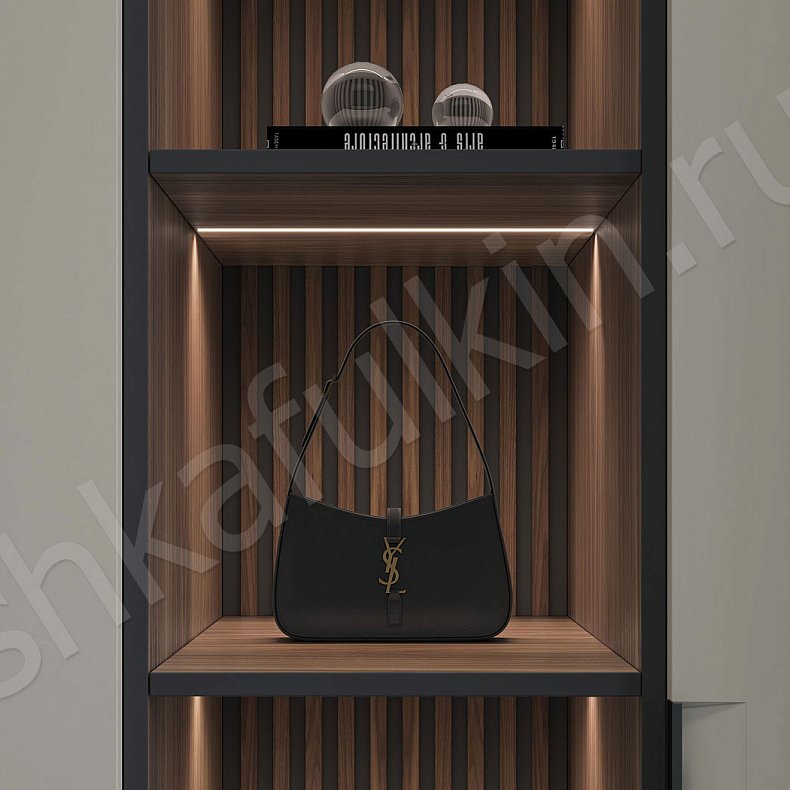 Прихожая с двумя стеллажами Партенио Коричневый Древесный Светлые Современный 4х створчатые Прихожая Для декора Для вещей 3