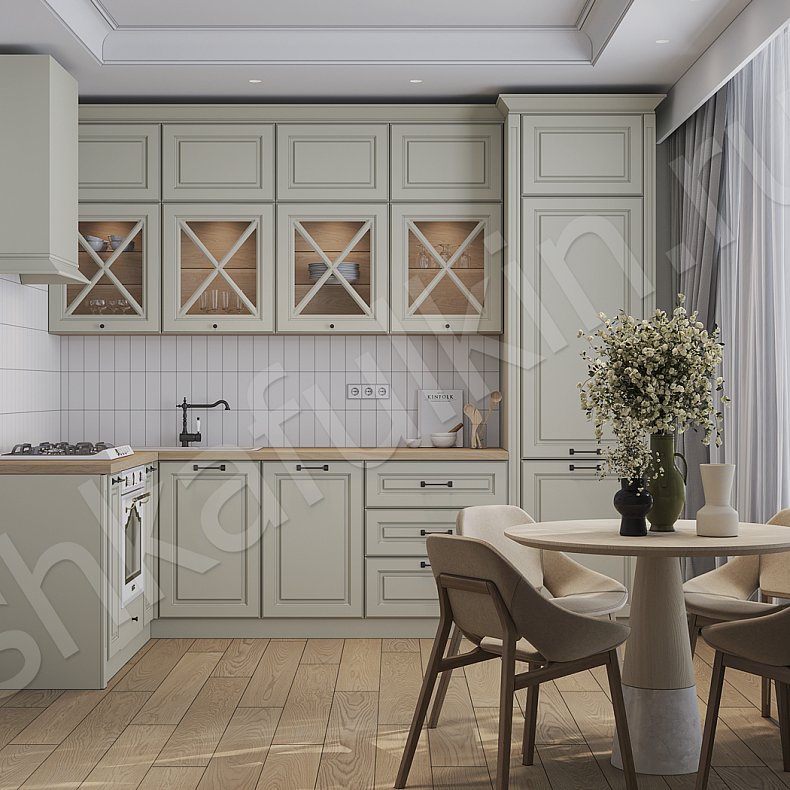 Кухня Палетта Зеленый Светлые Прованс   Для посуды Для декора