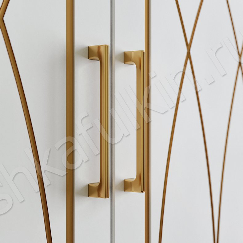 Распашной шкаф Кристиан Светлые Золото Белый Современный 4х створчатые Спальня Для вещей 4