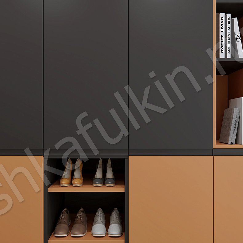 Изображение Прихожая Морган Черный Цветной Темные Хай-тек 4х створчатые Прихожая Для вещей 3