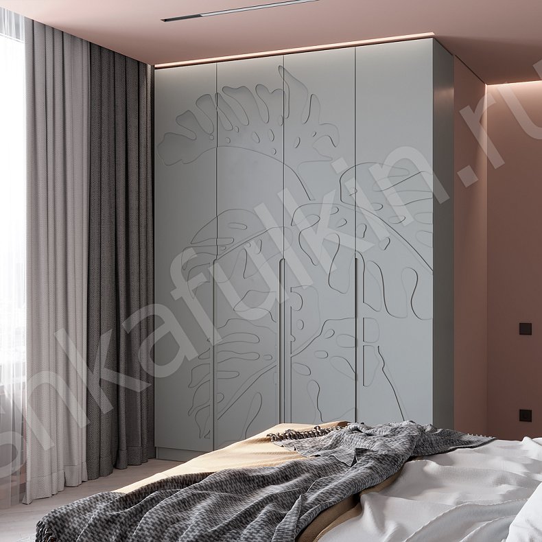 Изображение Шкаф Монстера Серый Темные Светлые Модерн 4х створчатые Спальня Для вещей 1